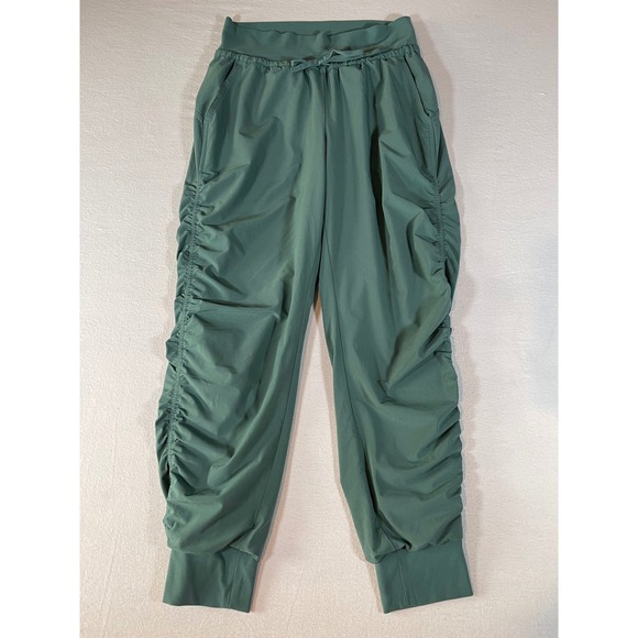 Athleta Pants - Athleta Attitude Lined Pants Green Ruched Jogger Trousers Size S